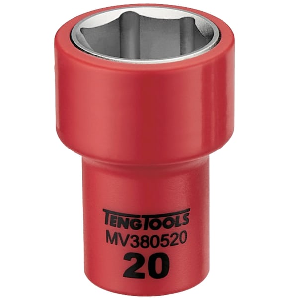 3/8 Inch Drive 20MM Metric 6 Point 1000 Volt Shallow Insulated Socket